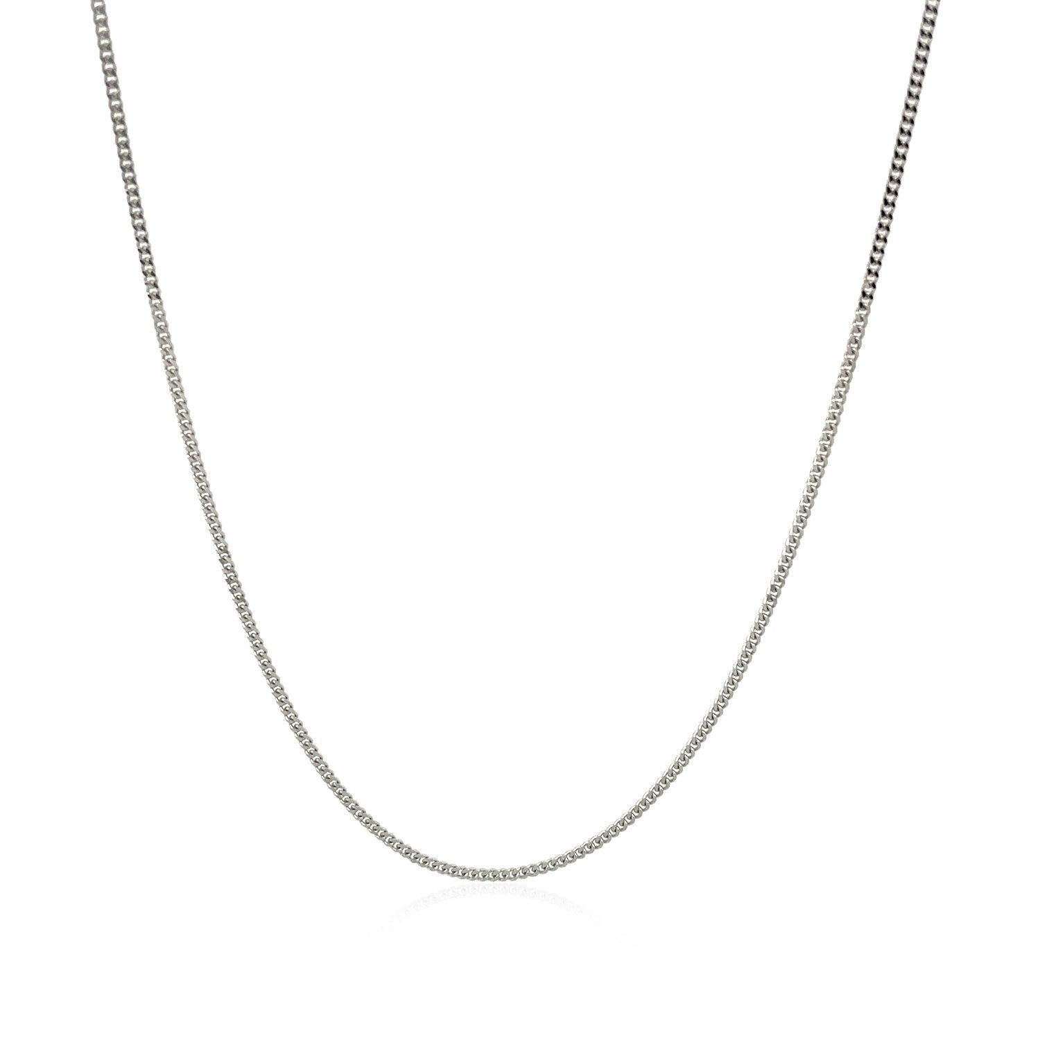 14k White Gold Gourmette Chain 1.0mm (1.00 mm) in a sleek high-contrast midnight luxury editorial style